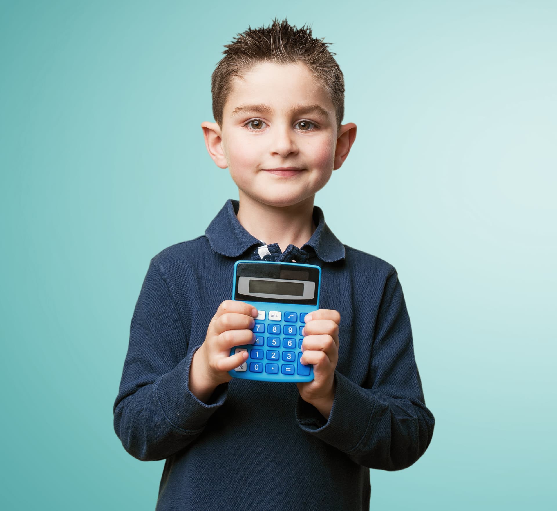 Child with calculator